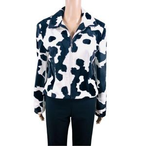 Taiga black and white animal print jacket Sz 8